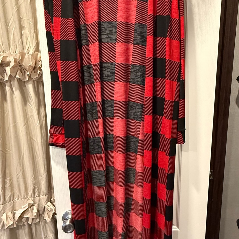 Red and Black Plaid Maxi Dress